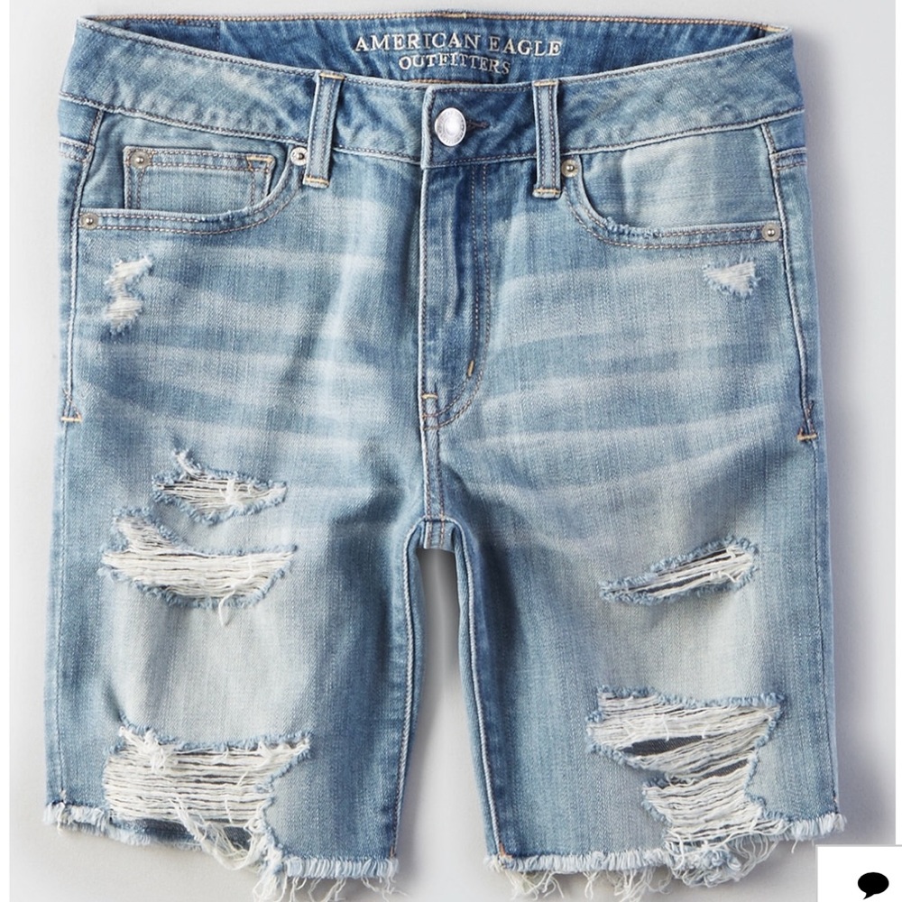 American Eagle Distressed Bermuda Shorts (Midrise)